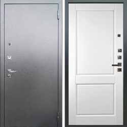 Входная дверь Аргус ЛЮКС 3К ПРО Люкс 3к Про металл Антик серебро + Соренто Белая эмаль