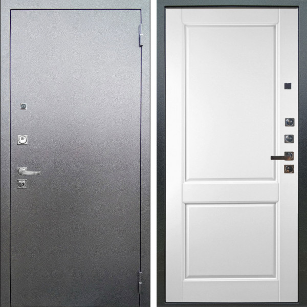 Входная дверь Аргус ЛЮКС 3К ПРО Люкс 3к Про металл Антик серебро + Соренто Белая эмаль