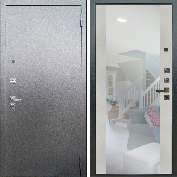 Входная дверь Аргус ЛЮКС 3К ПРО Люкс 3к Про металл Антик серебро + Вояж Белое дерево