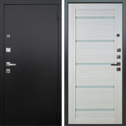 Входная дверь Аргус ЛЮКС 3К ПРО Люкс 3к Про металл Черный шелк + Александра Белая лиственница