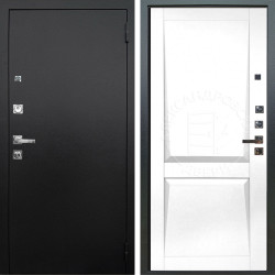 Входная дверь Аргус ЛЮКС 3К ПРО Люкс 3к Про металл Черный шелк + Ариана Белая эмаль