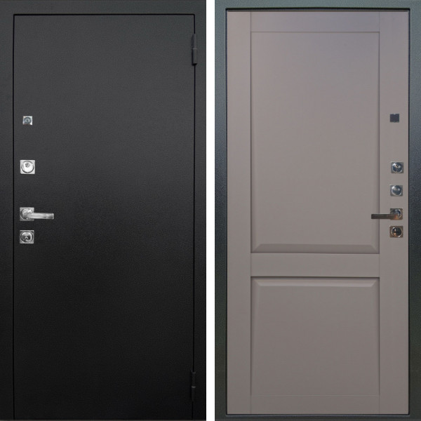 Входная дверь Аргус ЛЮКС 3К ПРО Люкс 3к Про металл Черный шелк + Ариана Серая эмаль
