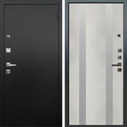 Входная дверь Аргус ЛЮКС 3К ПРО Люкс 3к Про металл Черный шелк + Дуэт Белое дерево вставки Изабель