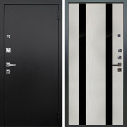Входная дверь Аргус ЛЮКС 3К ПРО Люкс 3к Про металл Черный шелк + Дуэт Белое дерево вставки Кензо