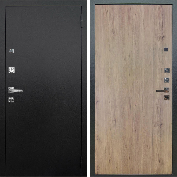 Входная дверь Аргус ЛЮКС 3К ПРО Люкс 3к Про металл Черный шелк + Элегант Рустик соломенный