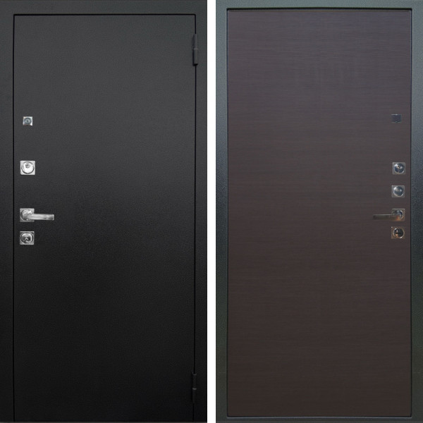 Входная дверь Аргус ЛЮКС 3К ПРО Люкс 3к Про металл Черный шелк + Элегант Венге горизонт