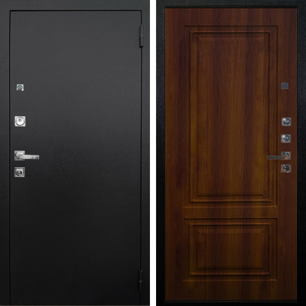 Входная дверь Аргус ЛЮКС 3К ПРО Люкс 3к Про металл Черный шелк + Элион Дуб рустикальный