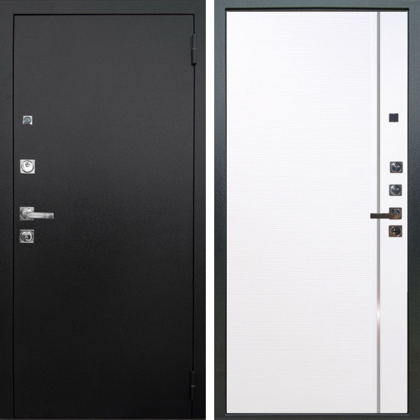 Входная дверь Аргус ЛЮКС 3К ПРО Люкс 3к Про металл Черный шелк + Гауда Роял вуд белый