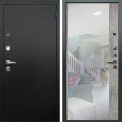 Входная дверь Аргус ЛЮКС 3К ПРО Люкс 3к Про металл Черный шелк + Магнум Светлый бетон