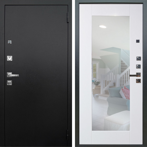 Входная дверь Аргус ЛЮКС 3К ПРО Люкс 3к Про металл Черный шелк + Милли Роял вуд белый