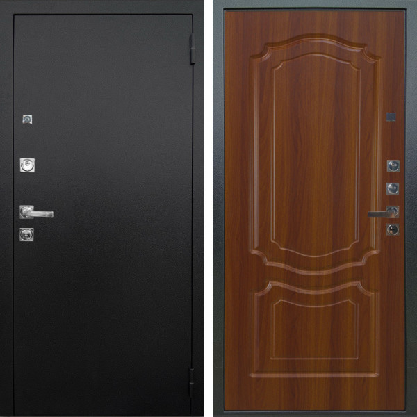Входная дверь Аргус ЛЮКС 3К ПРО Люкс 3к Про металл Черный шелк + Мишель Дуб рустикальный