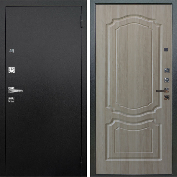 Входная дверь Аргус ЛЮКС 3К ПРО Люкс 3к Про металл Черный шелк + Мишель Ларче светлый