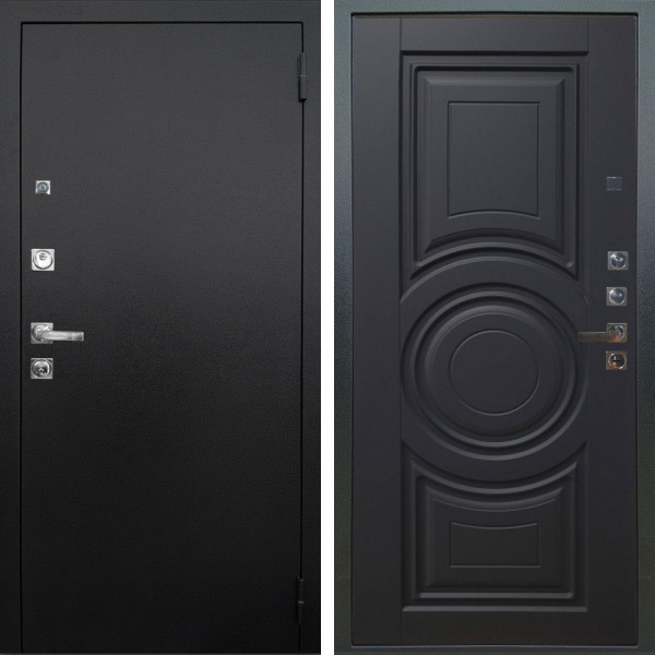 Входная дверь Аргус ЛЮКС 3К ПРО Люкс 3к Про металл Черный шелк + Могадиш Черный софт