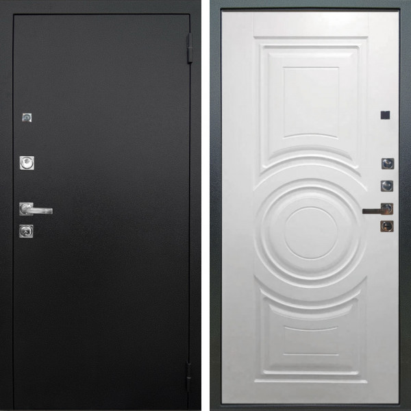 Входная дверь Аргус ЛЮКС 3К ПРО Люкс 3к Про металл Черный шелк + Могадиш Софт милк