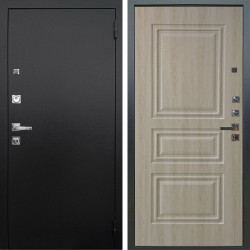 Входная дверь Аргус ЛЮКС 3К ПРО Люкс 3к Про металл Черный шелк + Скиф Дуб филадельфия крем