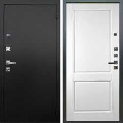 Входная дверь Аргус ЛЮКС 3К ПРО Люкс 3к Про металл Черный шелк + Соренто Белая эмаль