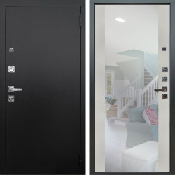 Входная дверь Аргус ЛЮКС 3К ПРО Люкс 3к Про металл Черный шелк + Вояж Белое дерево