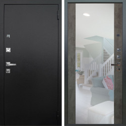 Входная дверь Аргус ЛЮКС 3К ПРО Люкс 3к Про металл Черный шелк + Вояж Светлый бетон