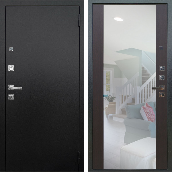Входная дверь Аргус ЛЮКС 3К ПРО Люкс 3к Про металл Черный шелк + Вояж Венге