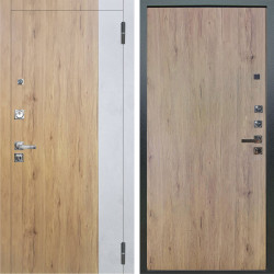 Входная дверь Аргус ЛЮКС 3К ПРО Эксперт Рустик соломенный вставка Бетон урбан милк + Элегант Рустик соломенный