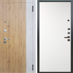 Входная дверь Аргус ЛЮКС 3К ПРО Эксперт Рустик соломенный вставка Бетон урбан милк + Элегант Софт милк