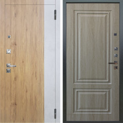 Входная дверь Аргус ЛЮКС 3К ПРО Эксперт Рустик соломенный вставка Бетон урбан милк + Элион Дуб филадельфия крем