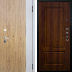 Входная дверь Аргус ЛЮКС 3К ПРО Эксперт Рустик соломенный вставка Бетон урбан милк + Элион Дуб рустикальный