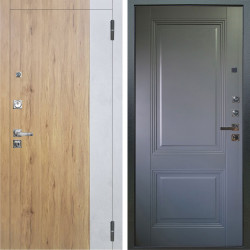 Входная дверь Аргус ЛЮКС 3К ПРО Эксперт Рустик соломенный вставка Бетон урбан милк + Соло Антрацит