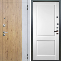 Входная дверь Аргус ЛЮКС 3К ПРО Эксперт Рустик соломенный вставка Бетон урбан милк + Соренто Белая эмаль