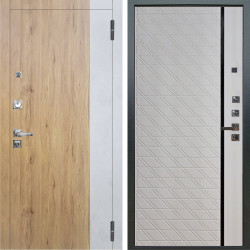 Входная дверь Аргус ЛЮКС 3К ПРО Эксперт Рустик соломенный вставка Бетон урбан милк + Тори Софт милк