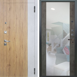 Входная дверь Аргус ЛЮКС 3К ПРО Эксперт Рустик соломенный вставка Бетон урбан милк + Вояж Светлый бетон