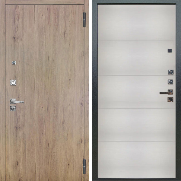 Входная дверь Аргус ЛЮКС 3К ПРО Элегант Рустик соломенный + Агат Вельвет белый горизонт