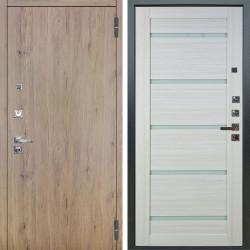 Входная дверь Аргус ЛЮКС 3К ПРО Элегант Рустик соломенный + Александра Белая лиственница