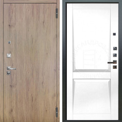 Входная дверь Аргус ЛЮКС 3К ПРО Элегант Рустик соломенный + Ариана Белая эмаль