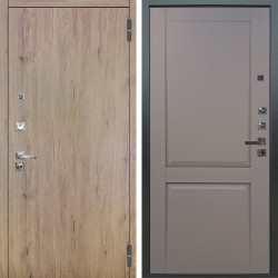 Входная дверь Аргус ЛЮКС 3К ПРО Элегант Рустик соломенный + Ариана Серая эмаль