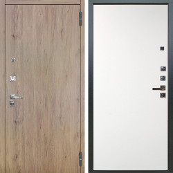 Входная дверь Аргус ЛЮКС 3К ПРО Элегант Рустик соломенный + Элегант Софт милк