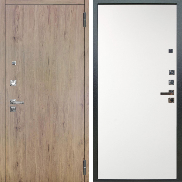 Входная дверь Аргус ЛЮКС 3К ПРО Элегант Рустик соломенный + Элегант Софт милк