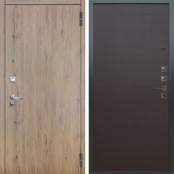 Входная дверь Аргус ЛЮКС 3К ПРО Элегант Рустик соломенный + Элегант Венге горизонт