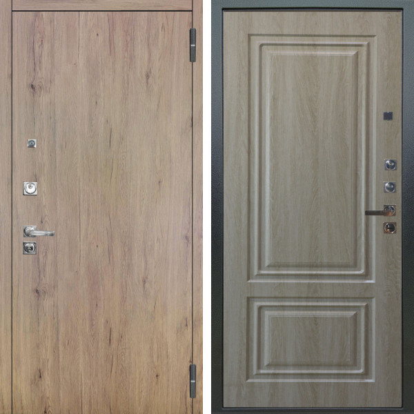 Входная дверь Аргус ЛЮКС 3К ПРО Элегант Рустик соломенный + Элион Дуб филадельфия крем