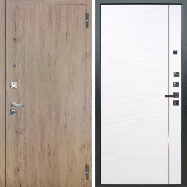 Входная дверь Аргус ЛЮКС 3К ПРО Элегант Рустик соломенный + Гауда Роял вуд белый