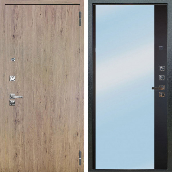 Входная дверь Аргус ЛЮКС 3К ПРО Элегант Рустик соломенный + Магнум Черный софт