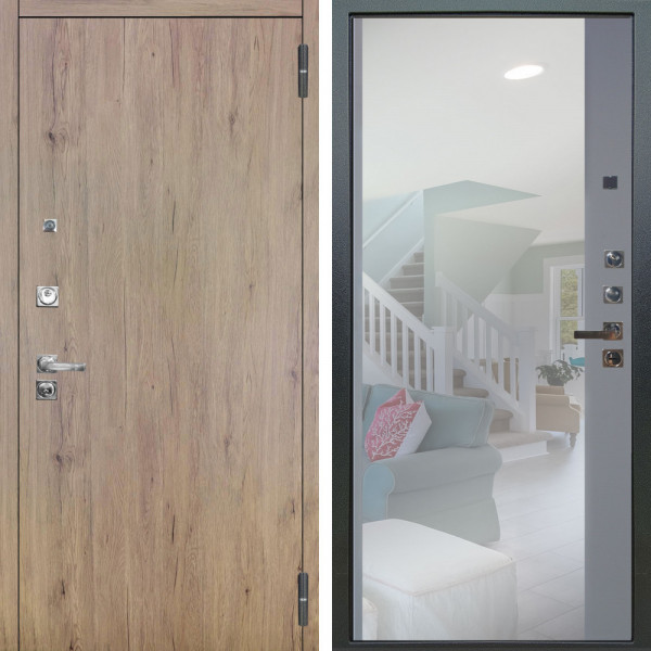 Входная дверь Аргус ЛЮКС 3К ПРО Элегант Рустик соломенный + Магнум Силк маус