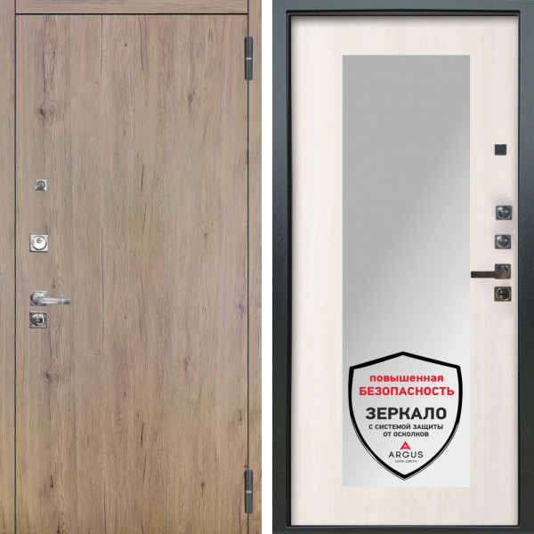 Входная дверь Аргус ЛЮКС 3К ПРО Элегант Рустик соломенный + Милли Ларче светлый