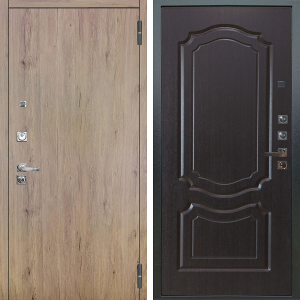 Входная дверь Аргус ЛЮКС 3К ПРО Элегант Рустик соломенный + Мишель Венге
