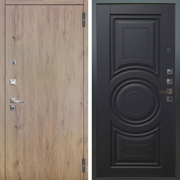 Входная дверь Аргус ЛЮКС 3К ПРО Элегант Рустик соломенный + Могадиш Черный софт