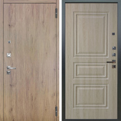 Входная дверь Аргус ЛЮКС 3К ПРО Элегант Рустик соломенный + Скиф Дуб филадельфия крем