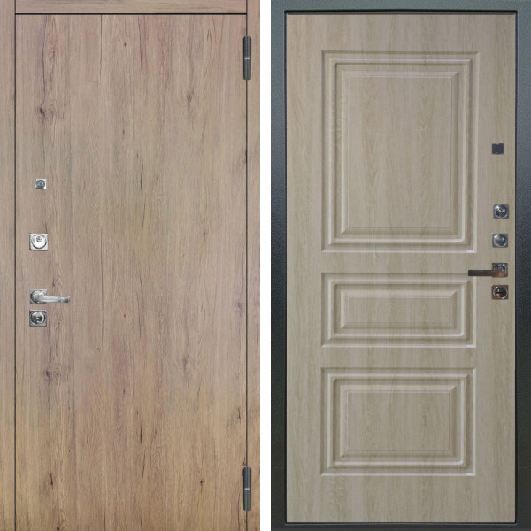 Входная дверь Аргус ЛЮКС 3К ПРО Элегант Рустик соломенный + Скиф Дуб филадельфия крем
