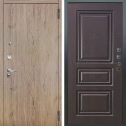 Входная дверь Аргус ЛЮКС 3К ПРО Элегант Рустик соломенный + Скиф Горький шоколад