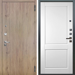 Входная дверь Аргус ЛЮКС 3К ПРО Элегант Рустик соломенный + Соренто Белая эмаль