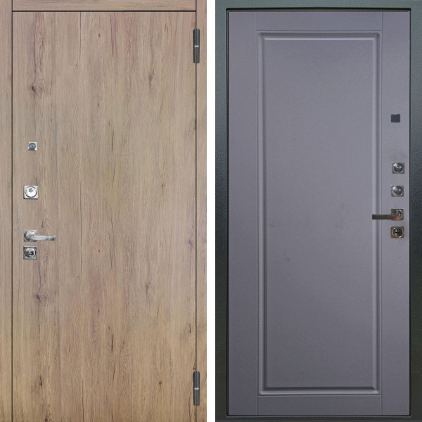 Входная дверь Аргус ЛЮКС 3К ПРО Элегант Рустик соломенный + Тревор Силк маус